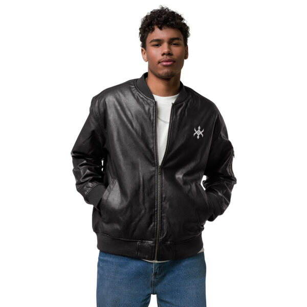 Leather Bomber Jacket - Image 6
