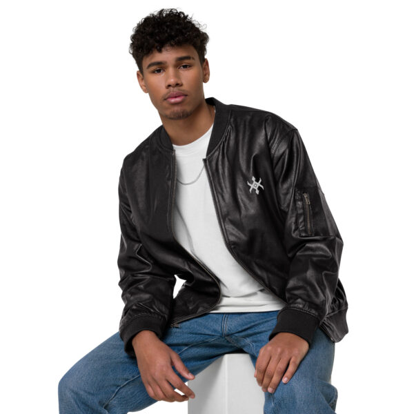 Leather Bomber Jacket - Image 7