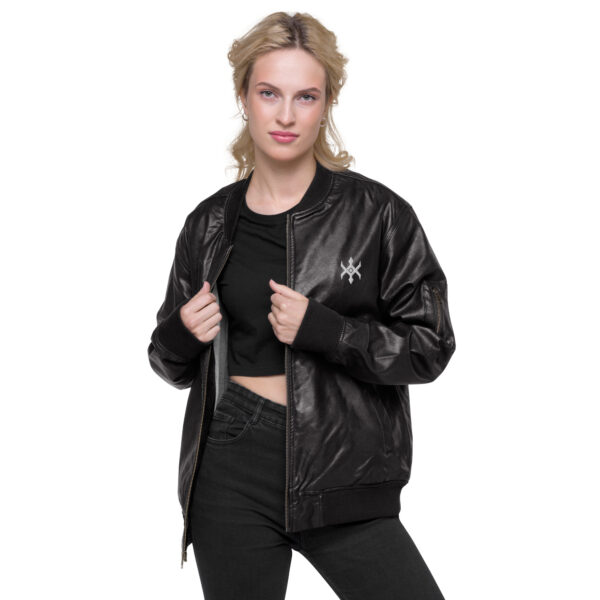 Leather Bomber Jacket - Image 14