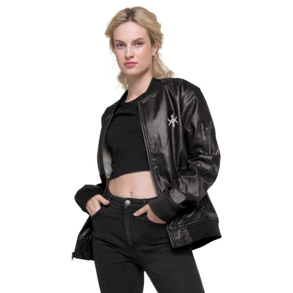 Leather Bomber Jacket - Image 15